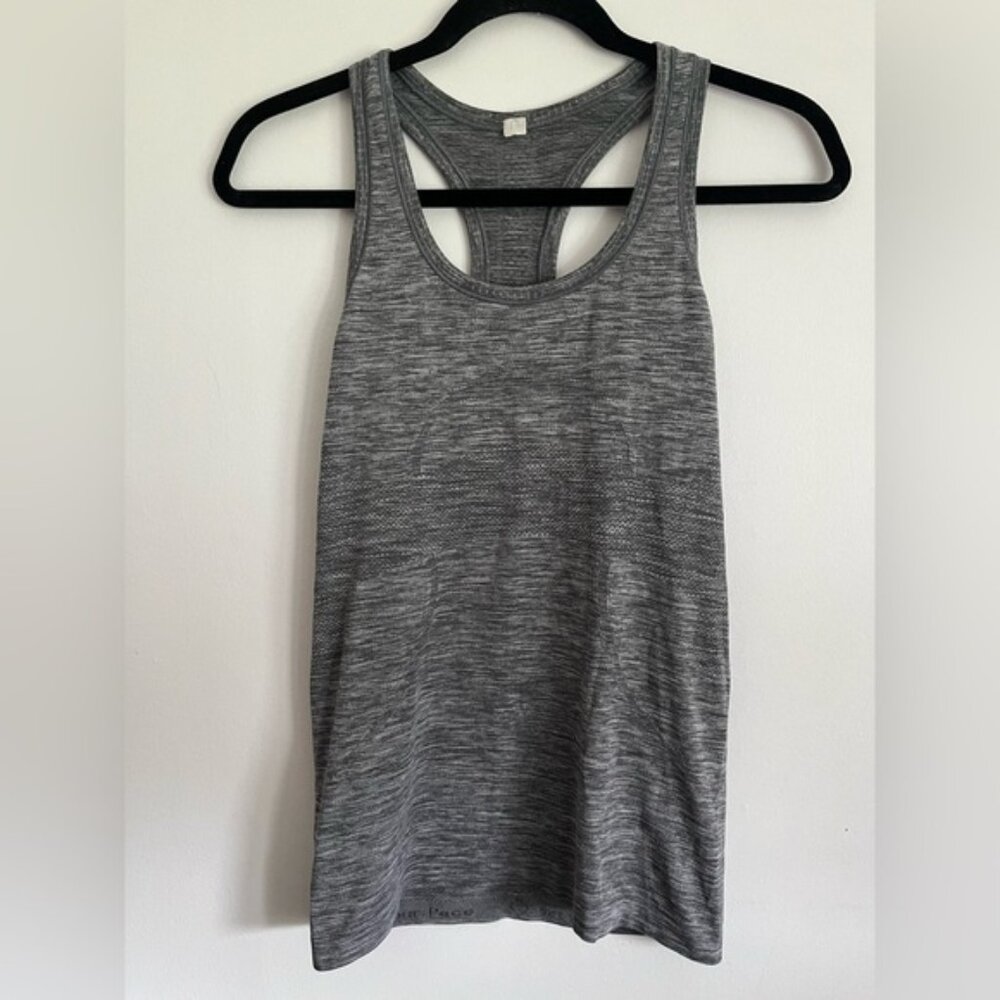 Lululemon Women Swiftly Tech Athletic Hip Length Tank Top Gray US 6